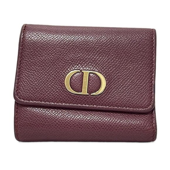 DIOR/ChristianDior 30 Montaigne Lotus Wallet - Bordeaux Leather - Picture 1 of 5